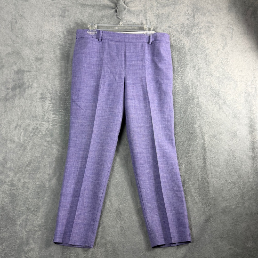 Talbots Womens 14P Purple Wool Chatham Ankle Pants Leg Office Siren Quiet Luxury